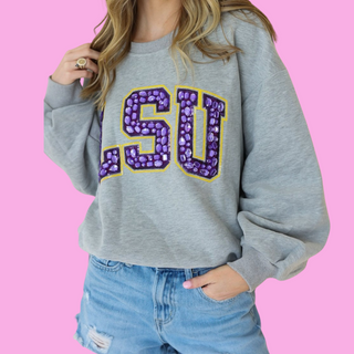 LSU Jeweled Letter Sweatshirt