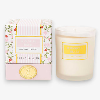 botanical berry soy candle with frosted glass jar and floral berry gift box 8 oak lane 5.6 oz