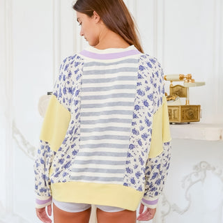 Sunny Stripe Floral Pullover