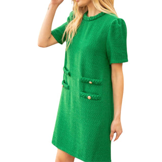 Emerald Tweed Dress