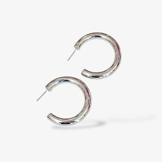 Silver Chunky Hoop Earrings