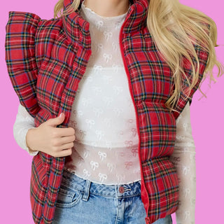 Plaid Puffer Vest