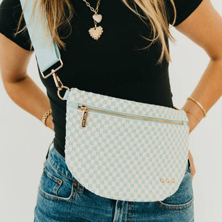 Pretty Simple Westlyn Bum Bag Sky Blue Check