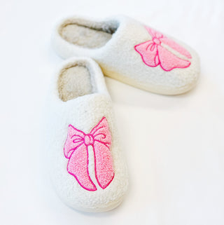 Pink Bow Slippers