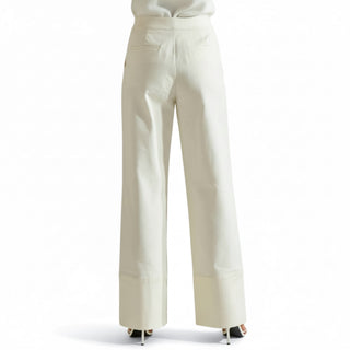 Ivory Hip Button Trousers