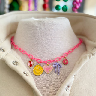 Pink Chain Charm Necklace