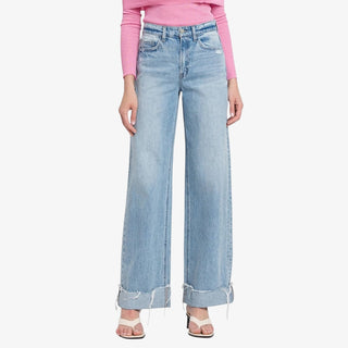 High Rise Cuff Baggy Jeans