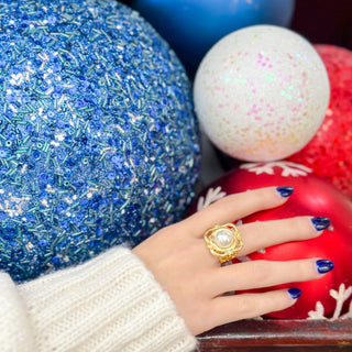 Susan Shaw Pearl Scoll Ring
