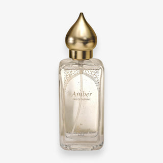 nemat amber eau de parfum perfume gold cap clear bottle front view