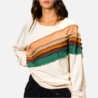 Tan Stripe Sweatshirt