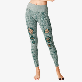 Snake Skin Distressed Leggings