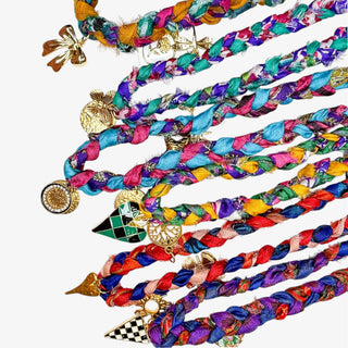 Braided Scarf Charm Necklaces