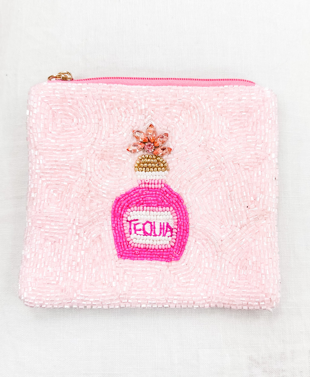 Beaded Coin Purse Pink