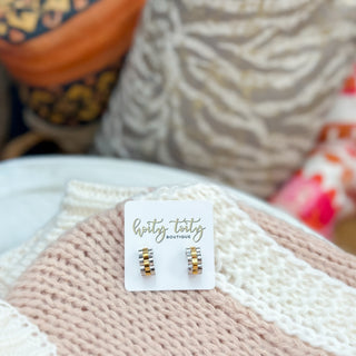 Rolly silver and gold watchband earrings 