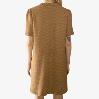 Evelyn Tweed Dress Camel Final Sale