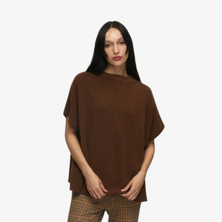 Gwyneth Caroline Top in camel ribbed knit with mock neck and long sleeves, timeless fall essential for effortless layering.