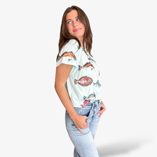 Mint Multi Fish Tee