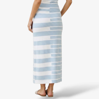 Blue Stripe Skirt Set