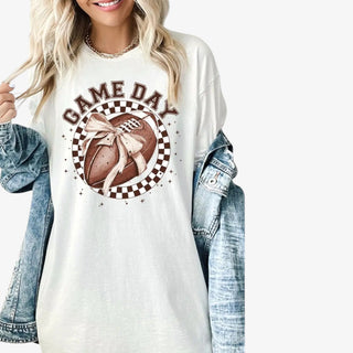 Game Day Football Bow Tee