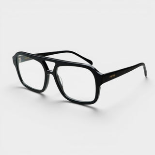 FREYRS Havana blue light readers black acetate frame angled view
