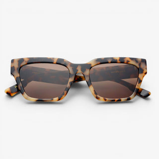 FREYRS Hayden rectangular sunglasses tortoise frame with brown lenses front view