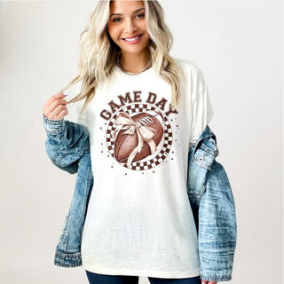 Game Day Football Bow Tee