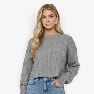 Gray Cable Knit Sweater