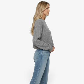 Gray Cable Knit Sweater