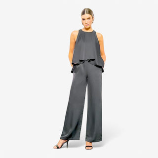 Black Tie Satin Jumpsuit