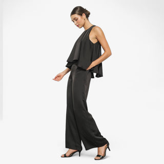 Black Tie Satin Jumpsuit