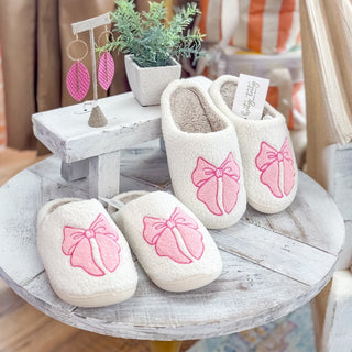 Pink Bow Slippers