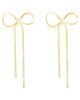 Elegant gold bow ribbon style earrings, perfect for adding charm to any outfit.