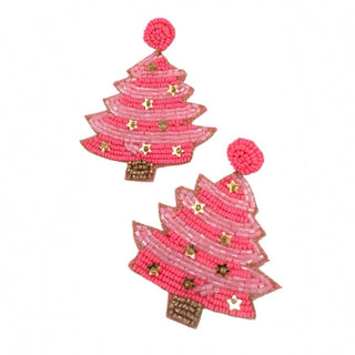 Pink Tree Earring