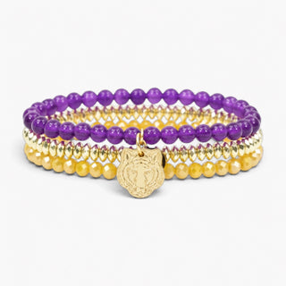 Bourbon and Boweties Tigers Game Day Bracelet Stack