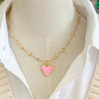 Pink Heart Necklace