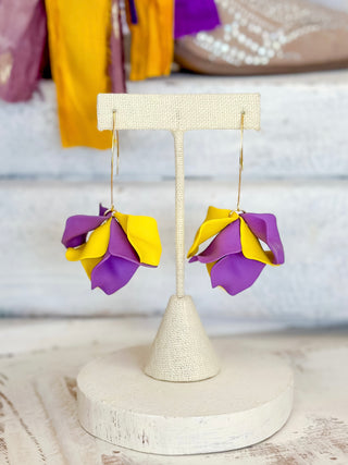 Hyacinth Purple & Gold Drop Earring