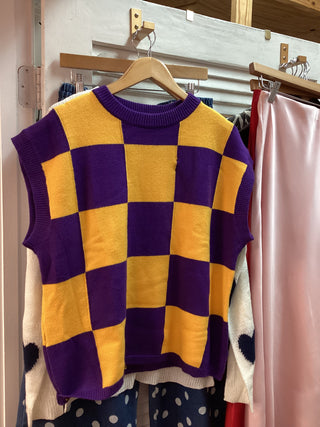 Purple & Gold Checkered Top