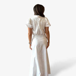 Contrast Stitch Bubble Sleeve Top