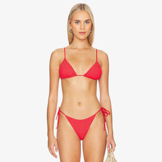 Tides Swim Bottom in red with adjustable string ties