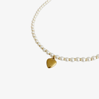 Pearl Bauble Heart Necklace