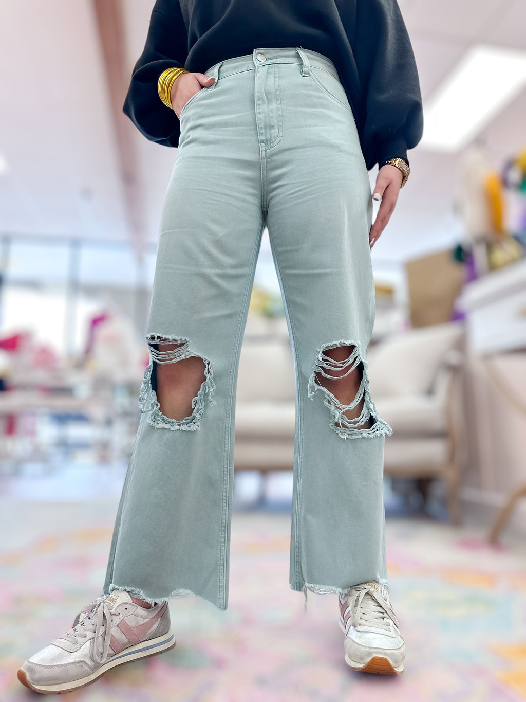 Leslie Vintage Crop Flares Jeans
