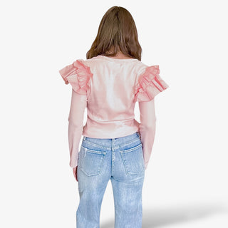 Blush Ruffle Shoulder Top