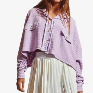 Loose Fit Crop Shacket