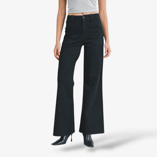 Patch Pocket Wide Leg Flare