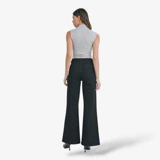 Patch Pocket Wide Leg Flare