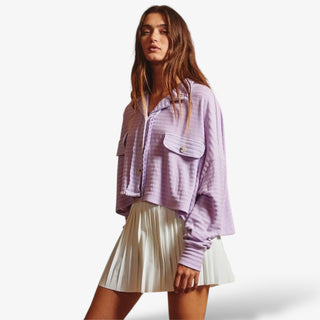 Loose Fit Crop Shacket