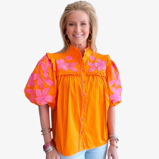 Flora Embroidered Top