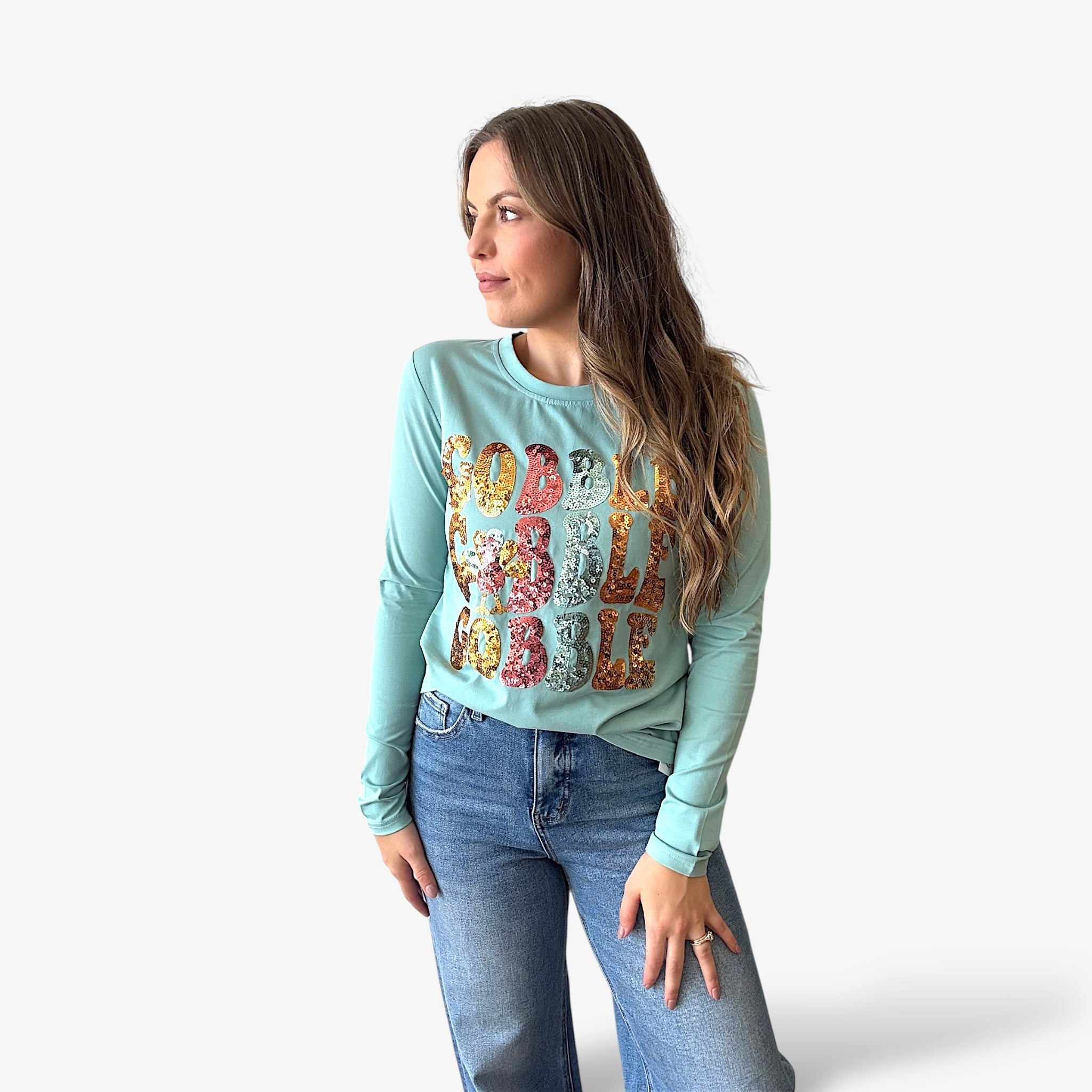 Gobble Turkey Long Sleeve Shirt: Thanksgiving Tee Gobble Turkey Long Sleeve Shirt: Thanksgiving Tee