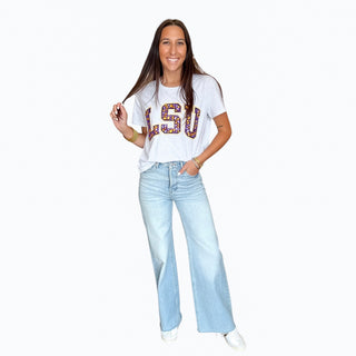 LSU Grey Multi Jewel Tee