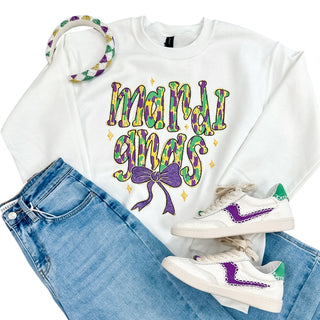 Mardi Gras Bow Sweatshirt